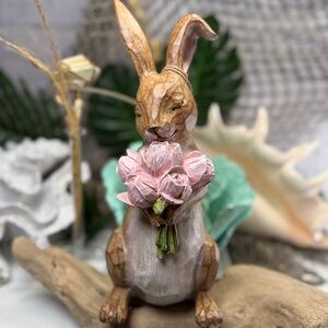 NWT Primrose Vintage Bunny Rabbit Peter Cottontail Easter Nursery Decor Figurine